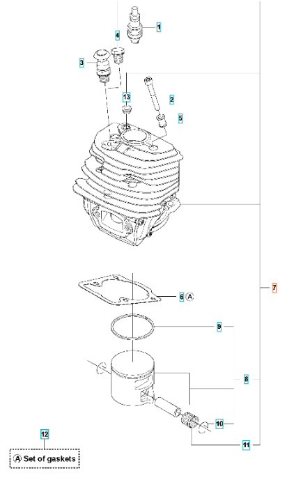 Zylinder Husqvarna 545(Gen 1), CS2252