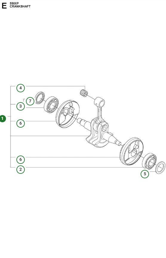 Kurbelwelle Kpl Husqvarna 550XP, Jonsered CS2253