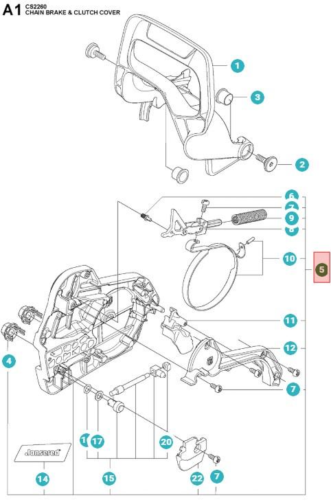 Kupplungsdeckel Jonsered CS2252, CS2253, CS2258, CS2260