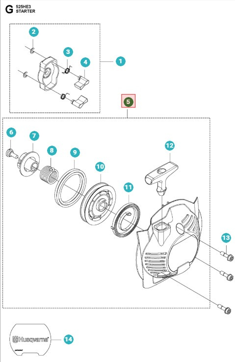 Startereinheit 525RX, 525LK, 525LX, 525HE3, 525HE4