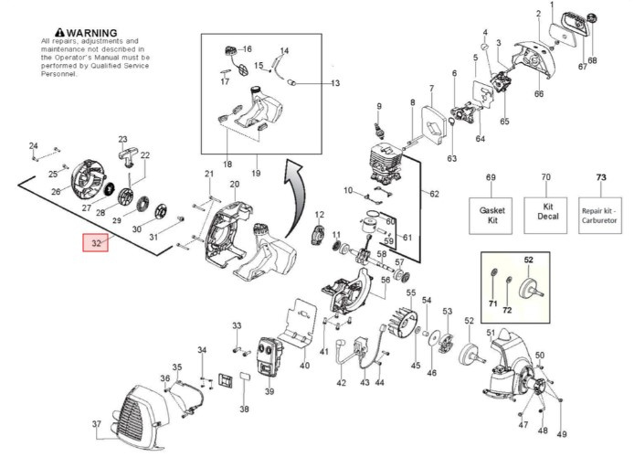 Startereinheit Husqvarna 128R, 128C, 128L
