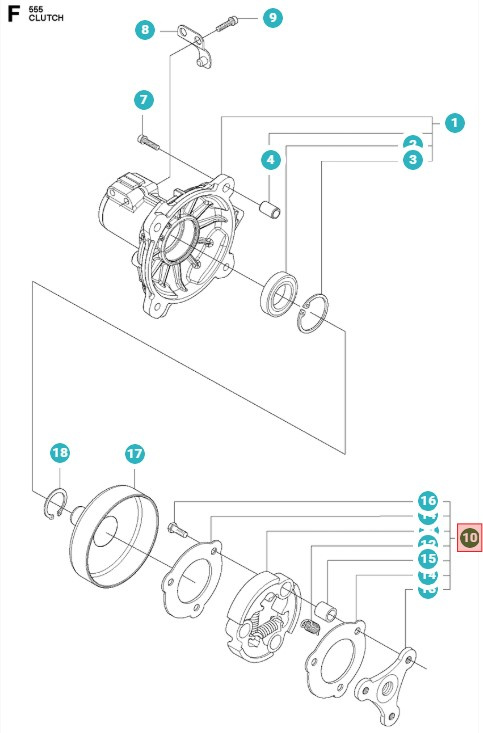 Kupplung 355FX, 355RX, 555FX, 555RX, FC2255, BC2255