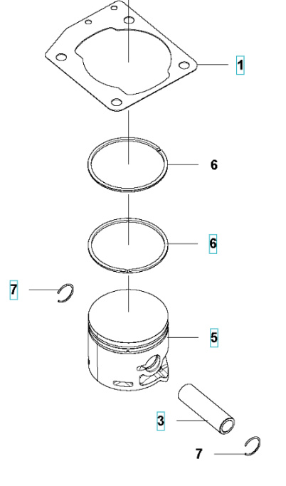 Kolben Husqvarna 543XP, 543XPG