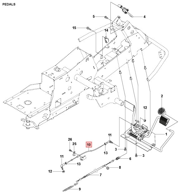Hydrostatkabel Rider R213C, 214TC, 318, 16, 18, Jonsered FR