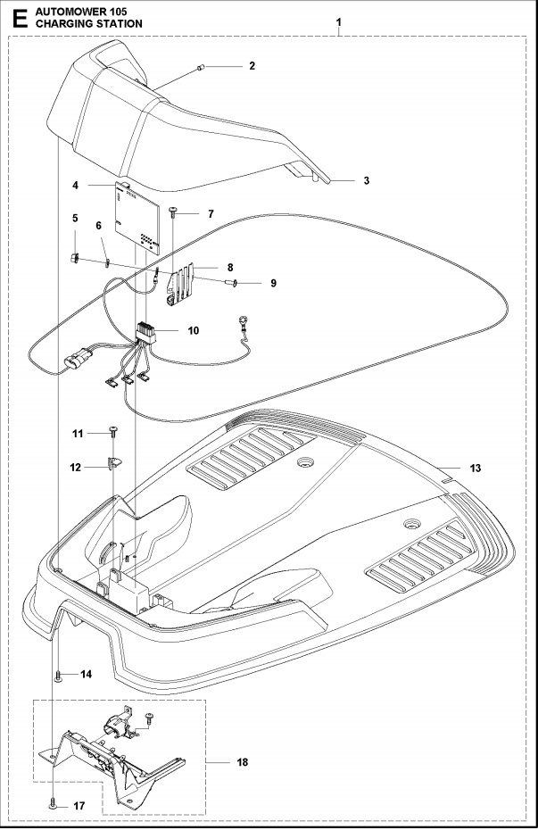Kabelbaum Ladestation Automower 105 & Gardena