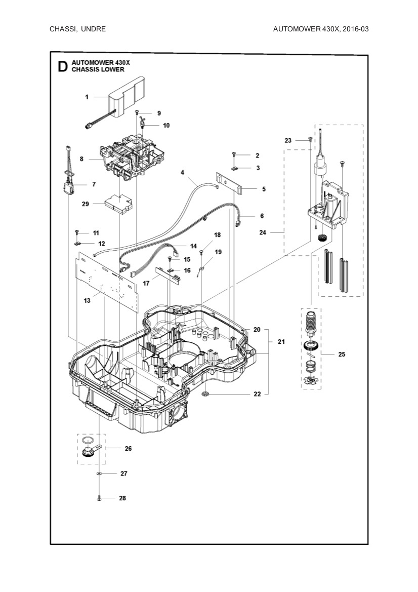 Chassis Unterteil kpl 330X, 430X, 450X, 520
