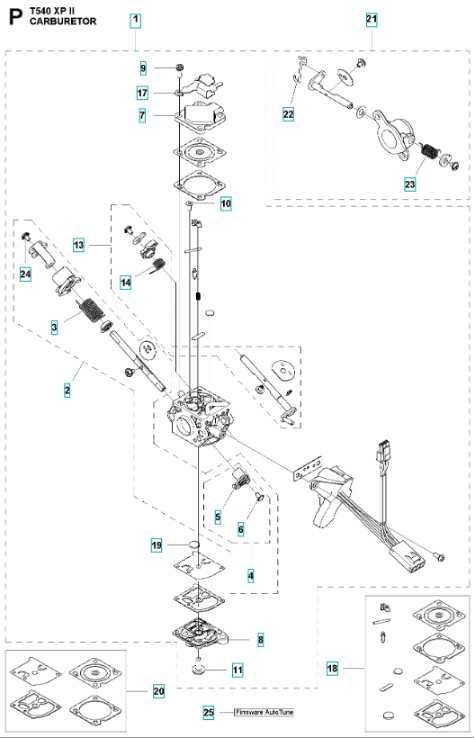 Vergaser,Satz Husqvarna T540XP II