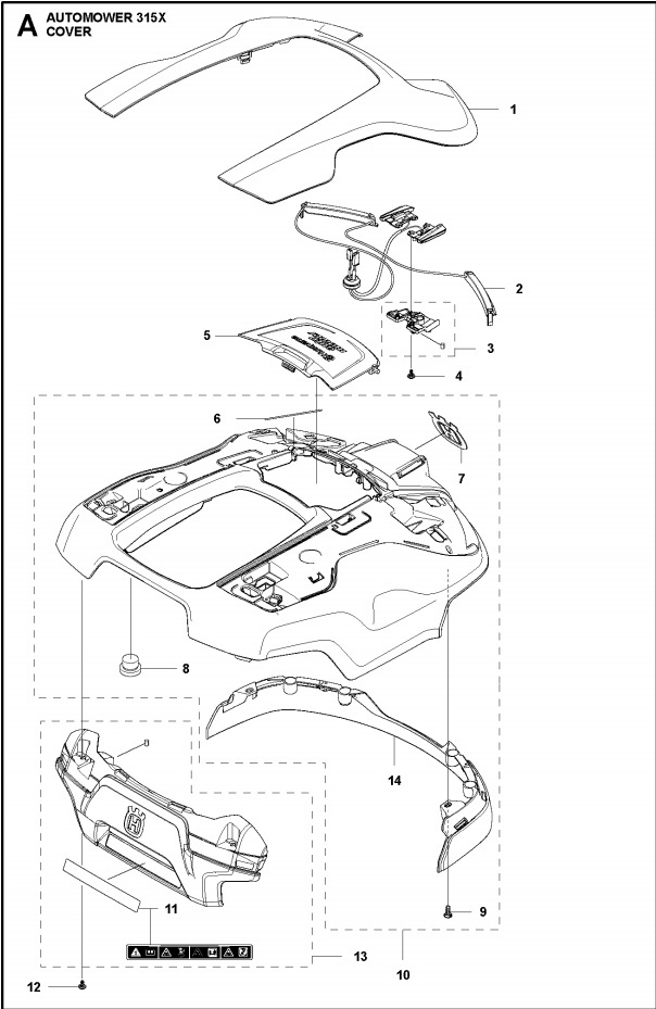 Gehäuse kit Automower 315X