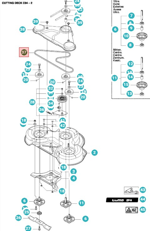 Keilriemen Rider 94cm 213, 214TC/T/C