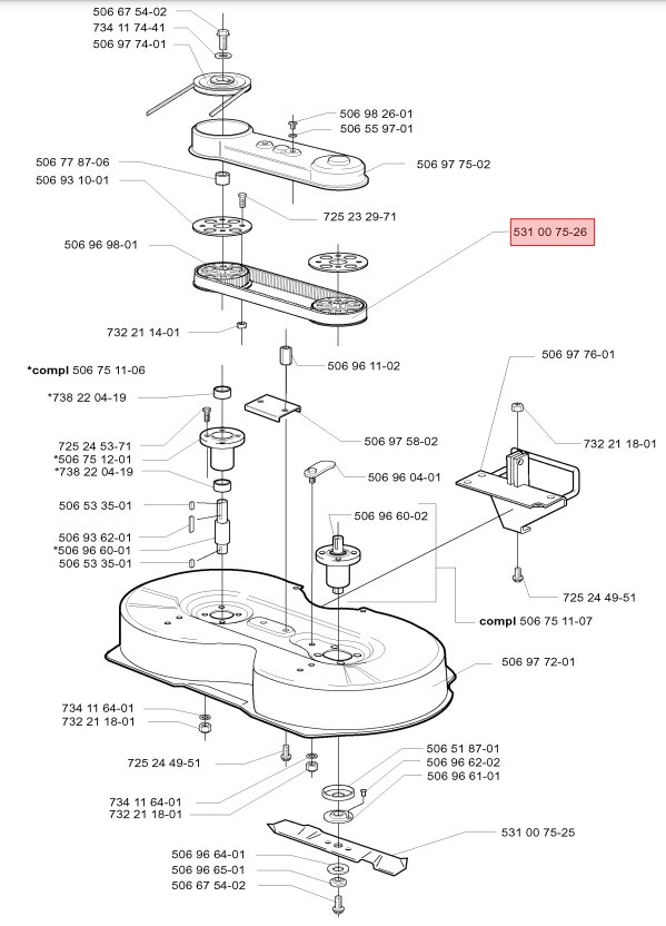 Antriebsriemen Rider 11 Bio, 13 Bio, 16, Pro 15, Pro 18, 15V2