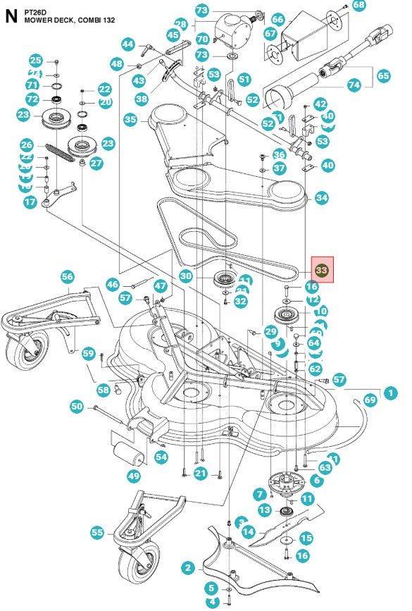 Antriebsriemen Combi 132 P550D, PT26D