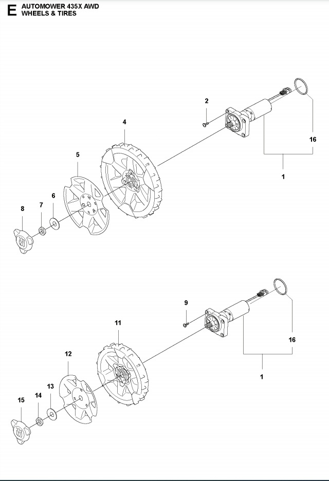 Radkappe Automower 315X, 405X, 415X, 435X AWD