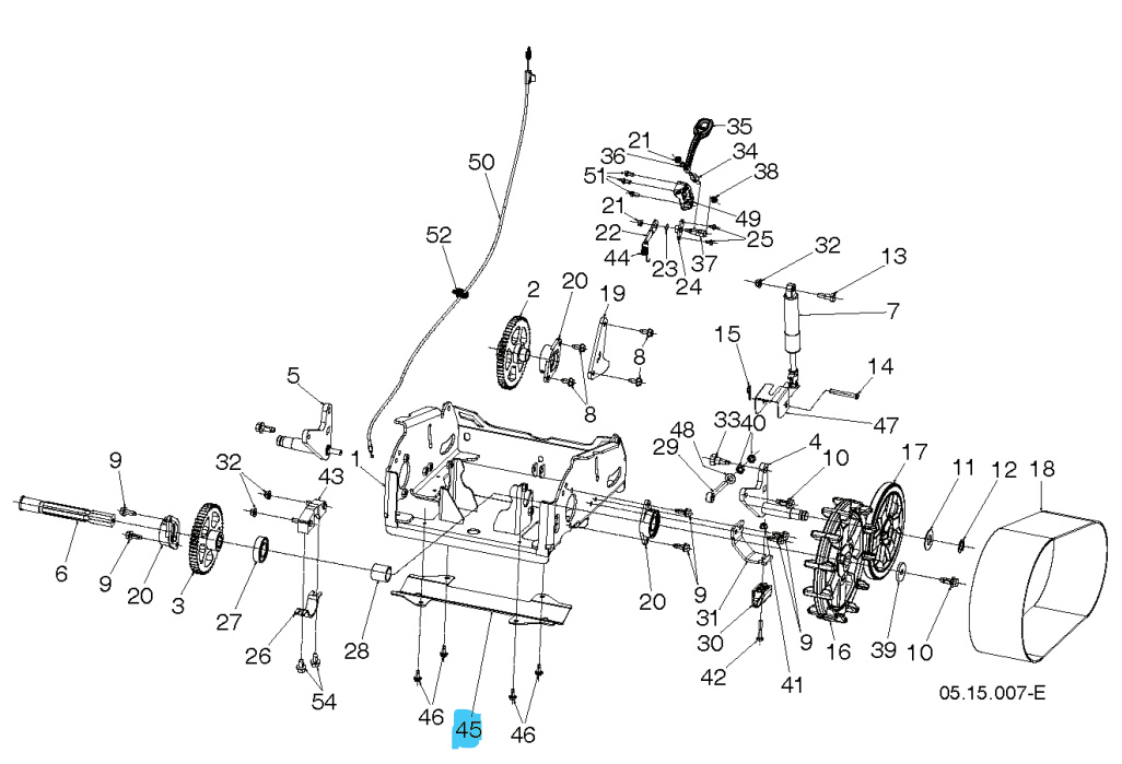 Abdeckung Track Gear MS428 Schwarz