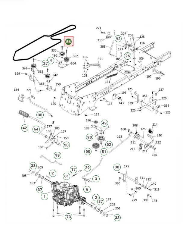 Antriebsriemen Husqvarna TC142, TC238, TC239T, TC242, TC338 u. a