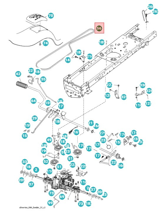 Keilriemen Husqvarna LTH154, LTH151, Jonsered LT2218A2, LT2216A2