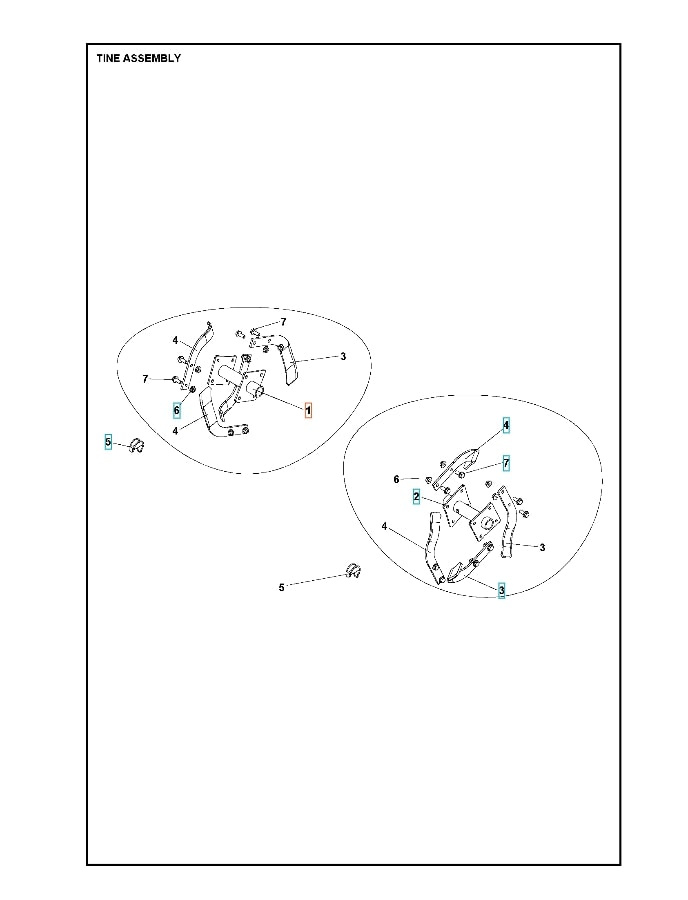 Zinken Roto 400 Linke Zinkennabe B 5986788-01
