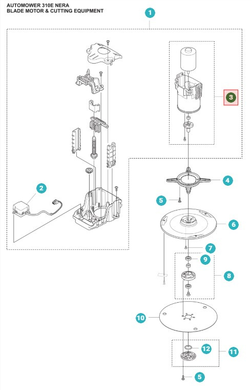 Mähmotor 405x, 415x, 305E, 310E Nera, 405XE, 410XE Nera