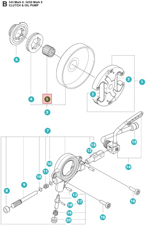 Nadellager 345, 350, 545 Mark II, 550XP Mark II, 560XP Mark II